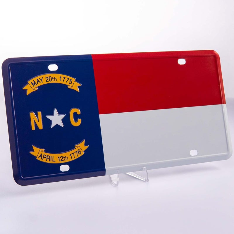 Pickwicks North Carolina State Flag License Plate – Embossed HD Aluminum – Tar Heel State Pride – Decorative Car Tag – 6”x12” Novelty Metal Sign (North Carolina (NC)) - Image 4